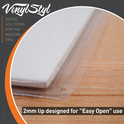 12" Outer Record Sleeves - Open Top - 50 Count (Clear)