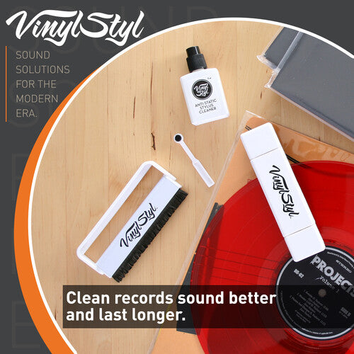 Ultimate Vinyl Record Care Kit - Record & Stylus Brushes And Fluid