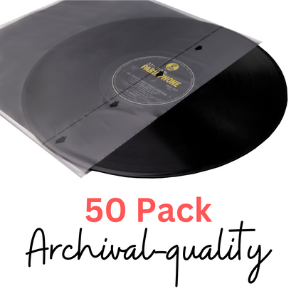 200 Pack Black Archival Grade 12" Record Inner Sleeves
