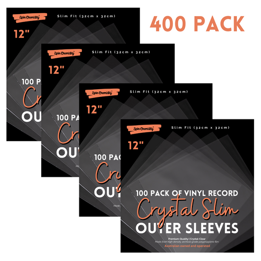 400 Pack Clear 12" Record Outer Sleeves (Slim Size)