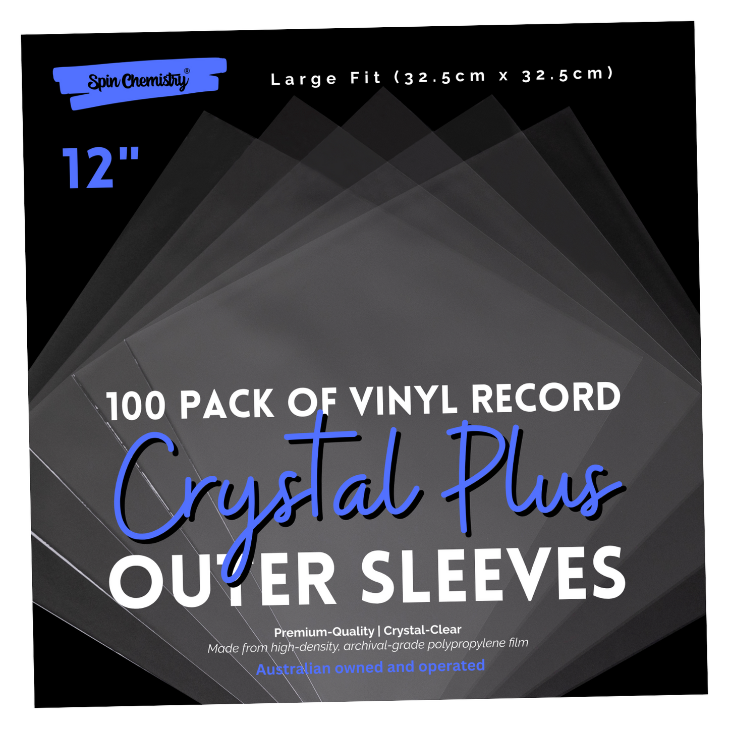400 Pack Clear 12" Record Outer Sleeves (Plus Size)