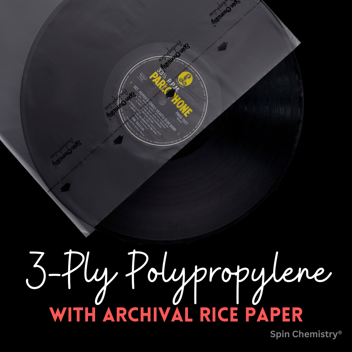 50 Pack Archival Grade 12" Record Inner Sleeves (Black)