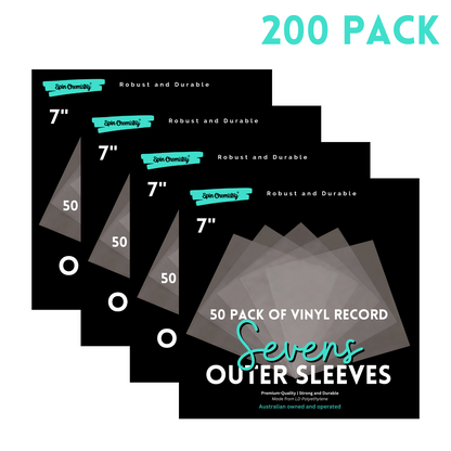 200 Pack of 7-inch Record Outer Sleeves (Sevens)